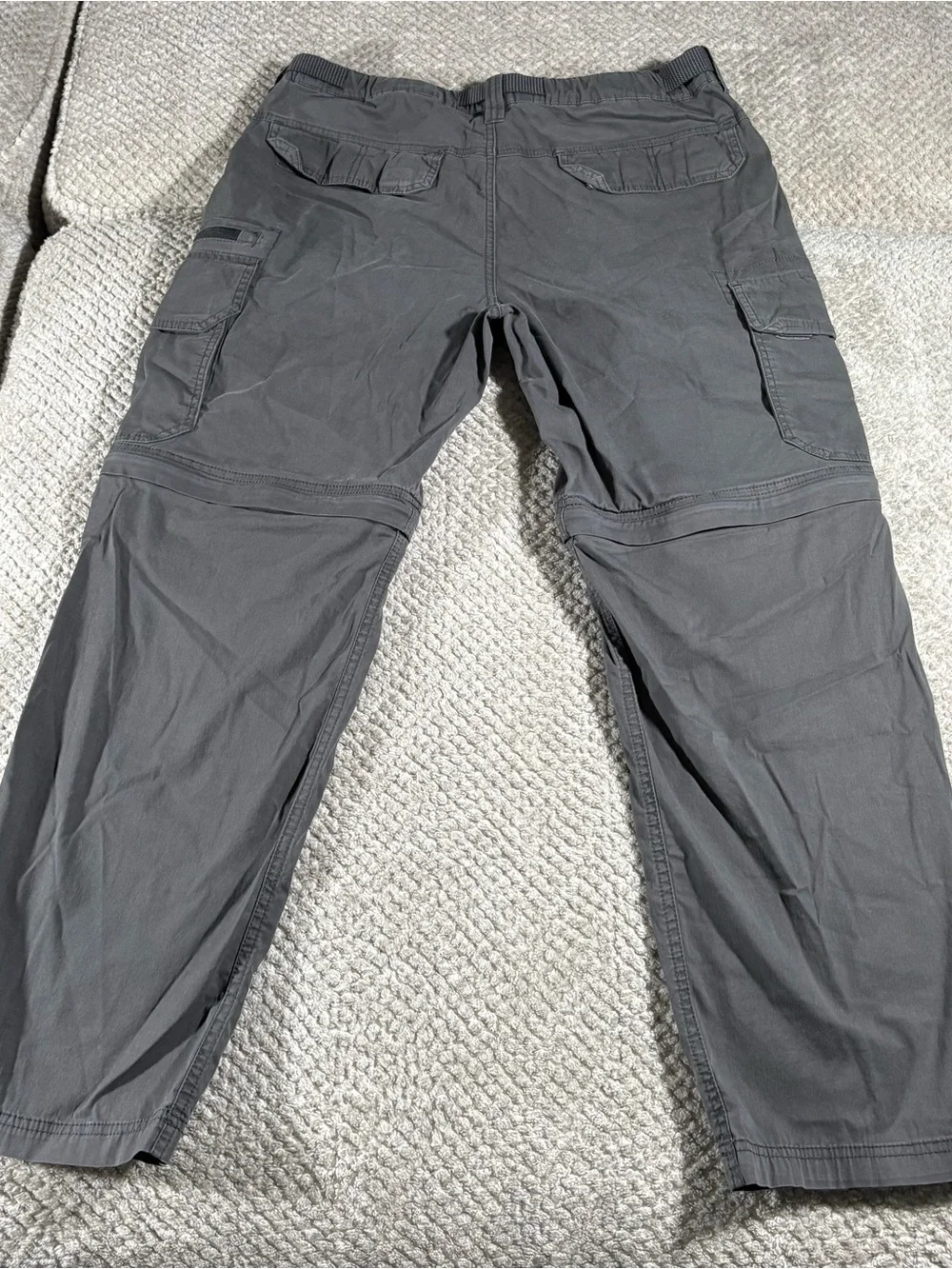 BC Clothing Men's Convertible Cargo Hiking Pants / Shorts Charcoal Large x 30”